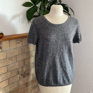 Short sleeve cashmere sweater…heathered gray.   XL
